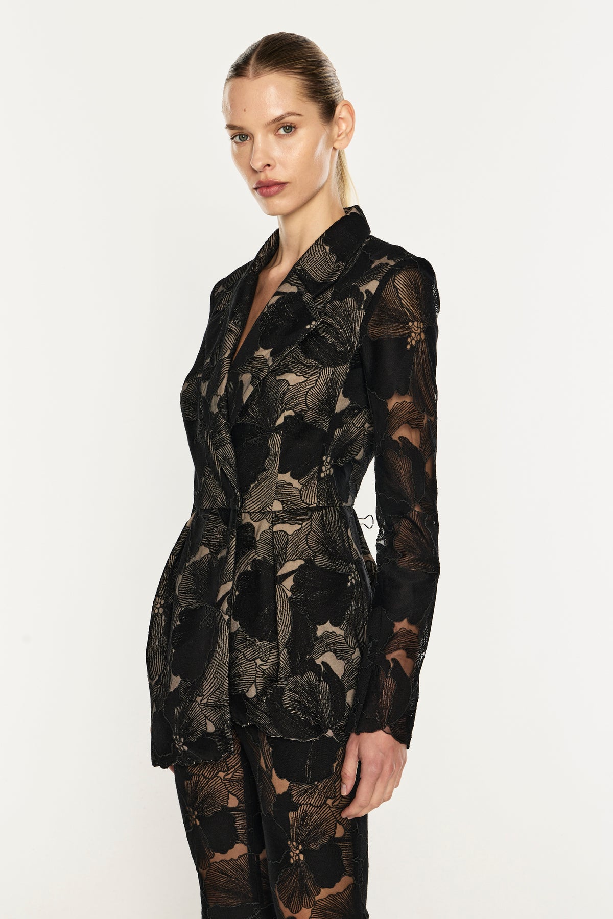 Sheer Force Peplum Blazer