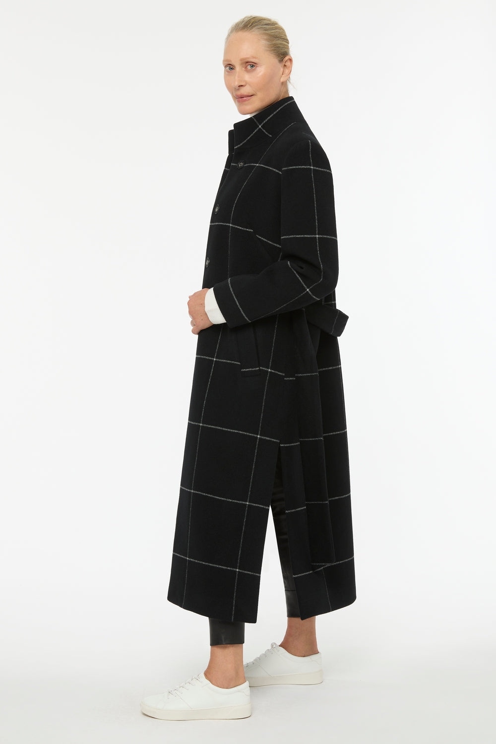 Windowpane Check Coat