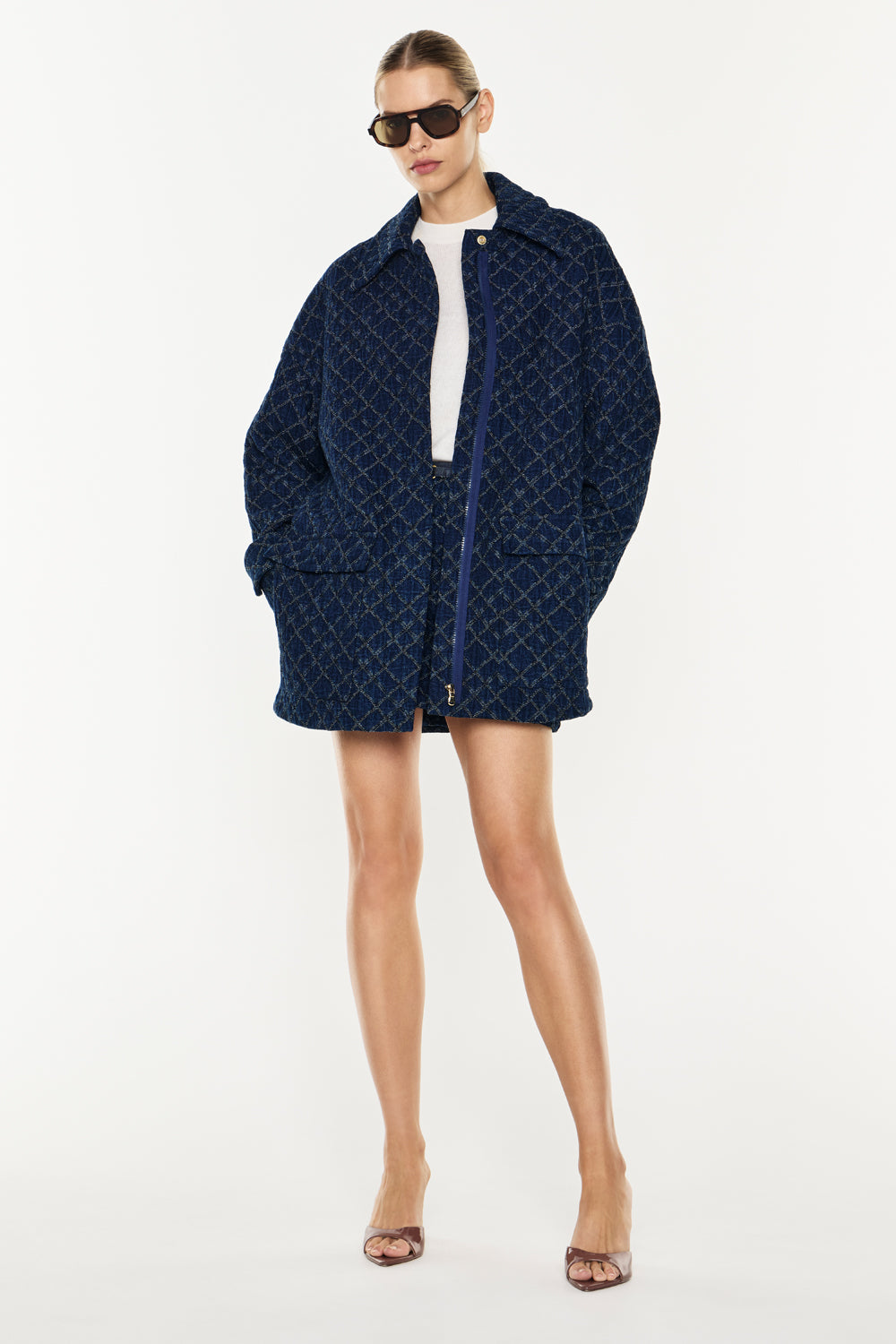 Quilted Denim Mini Skirt