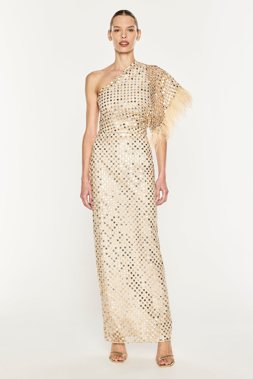 Checkerboard Sequin Gown