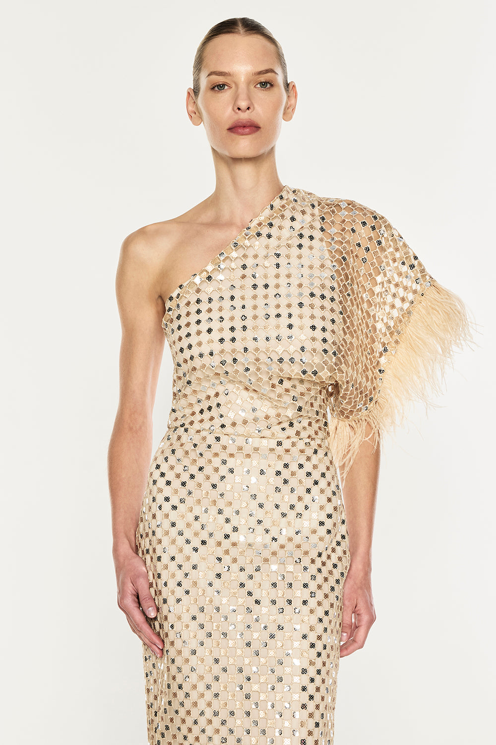 Checkerboard Sequin Gown