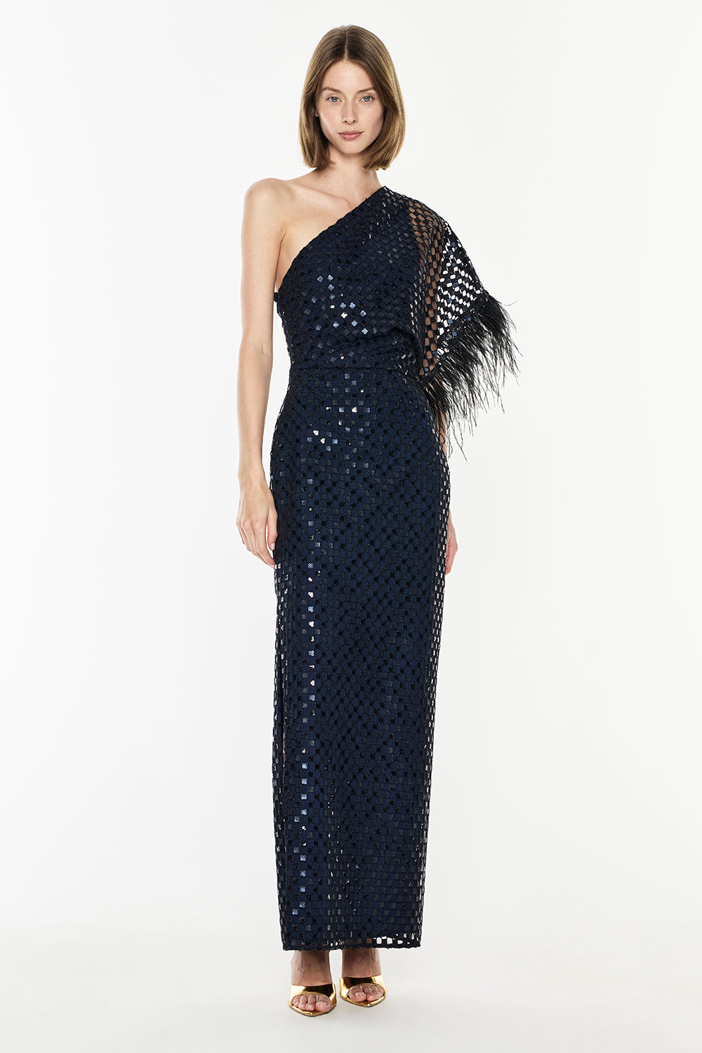 Checkerboard Sequin Gown