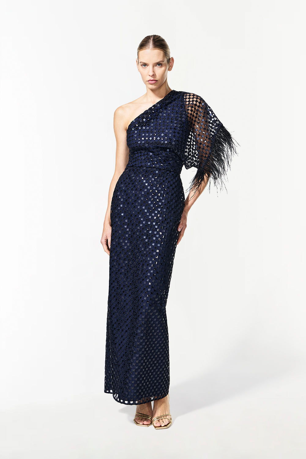Checkerboard Sequin Gown