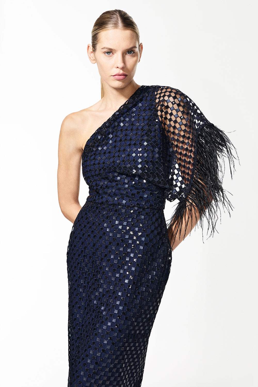 Checkerboard Sequin Gown