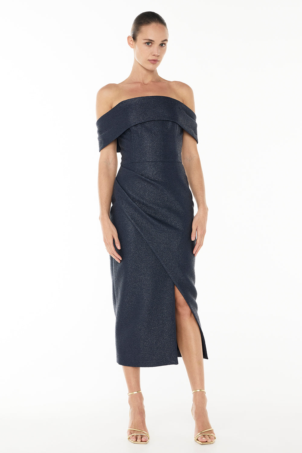 Micro Weave Off Shoulder Dress