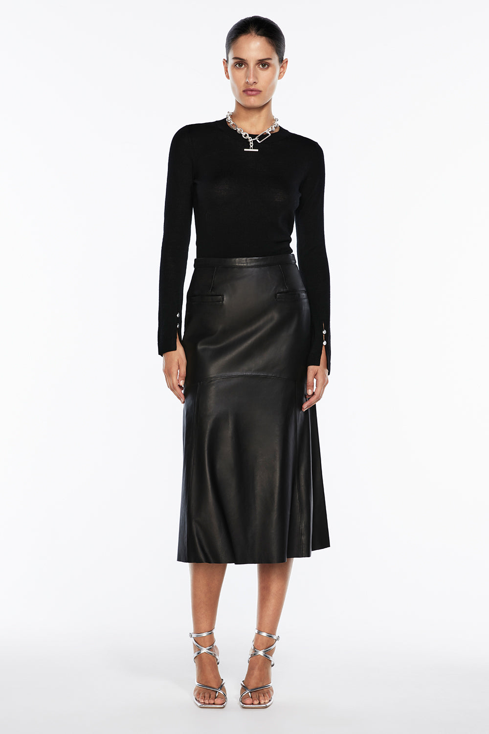 The Fearless Leather Midi Skirt