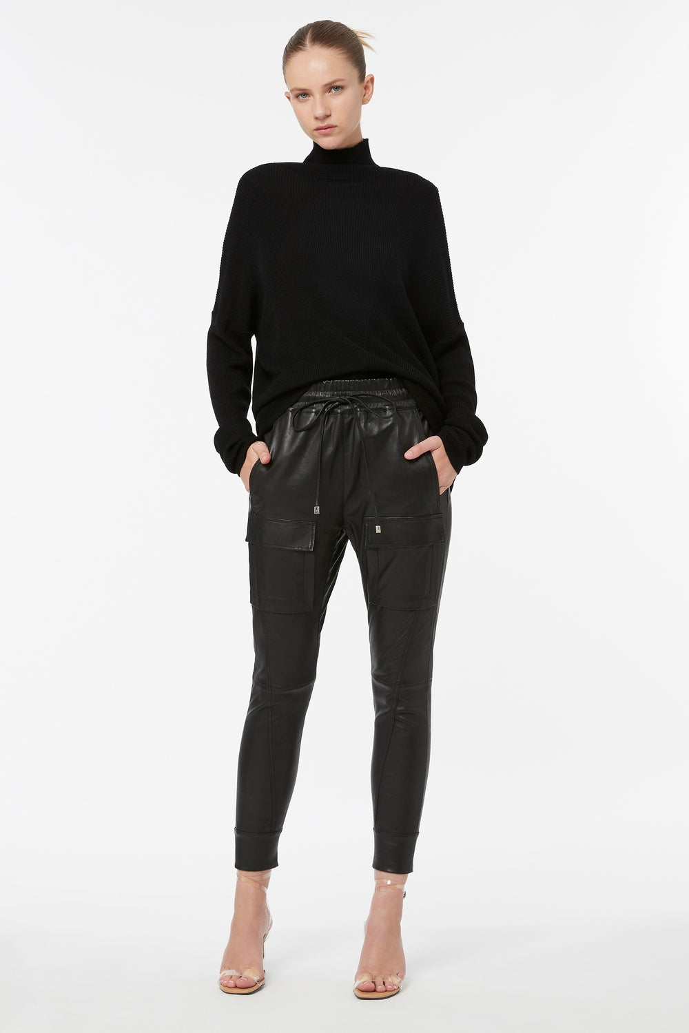 Open Season Black Stretch Leather Pant Leather MANNING CARTELL