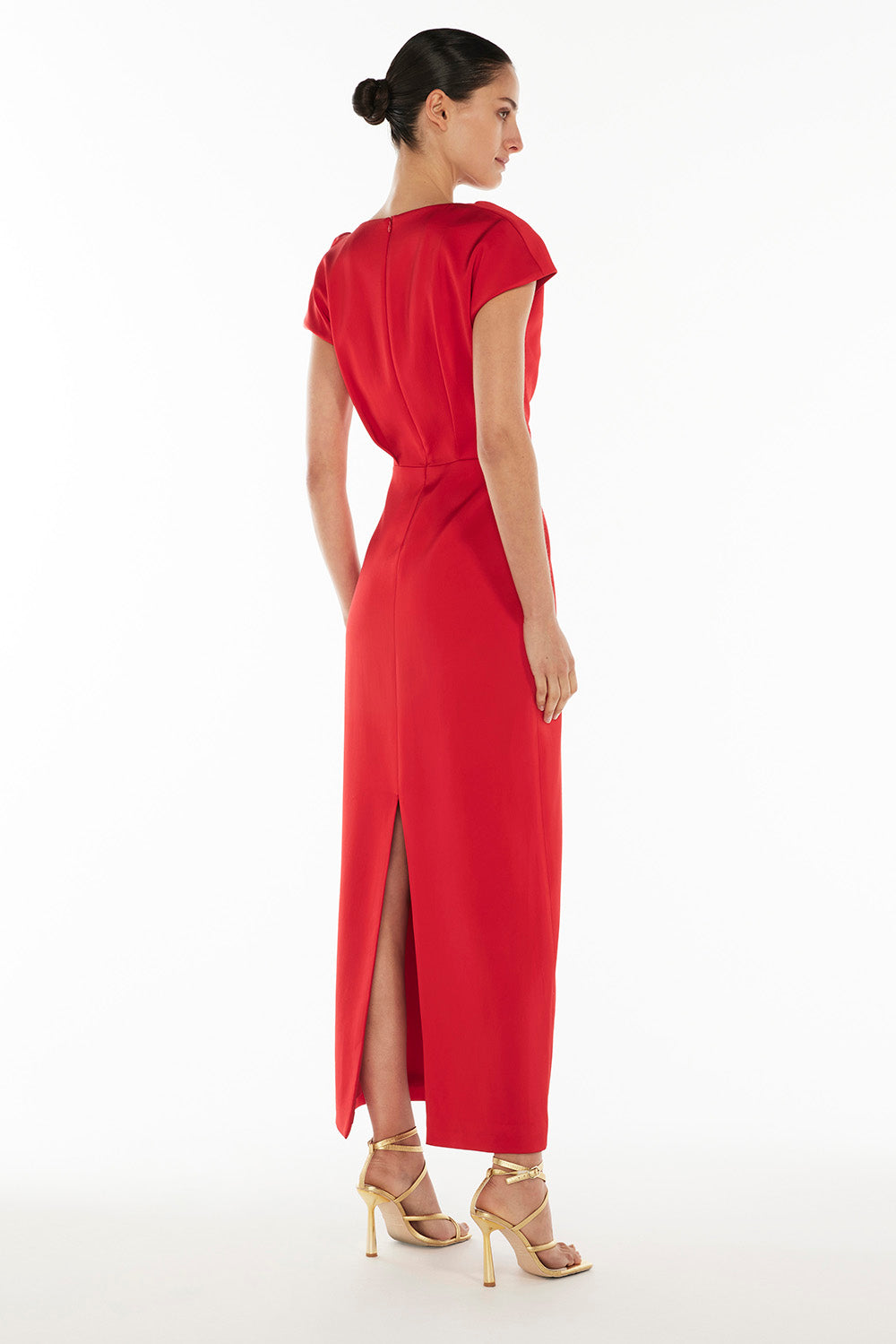 Fashion red maxi gown