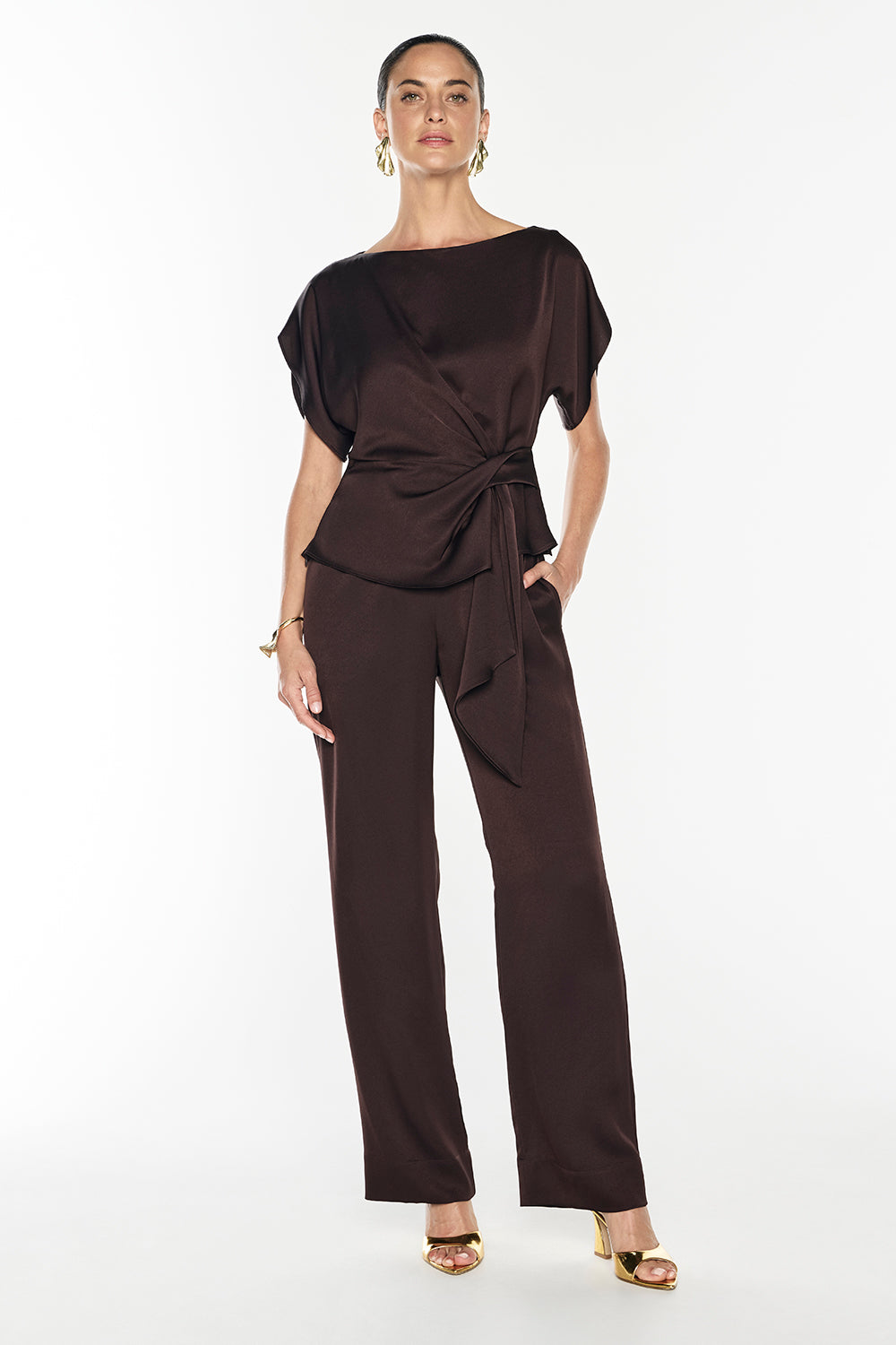 Glossed Over Pull On Pant