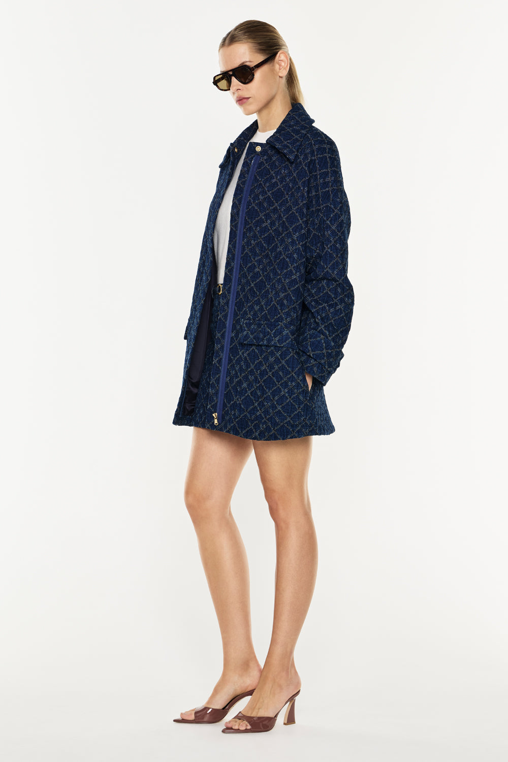 Quilted Denim Mini Skirt