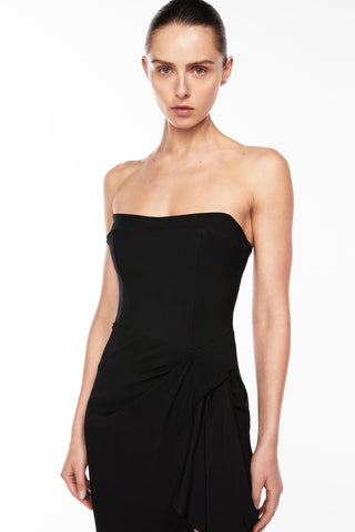 Asymmetrical Games Strapless Gown