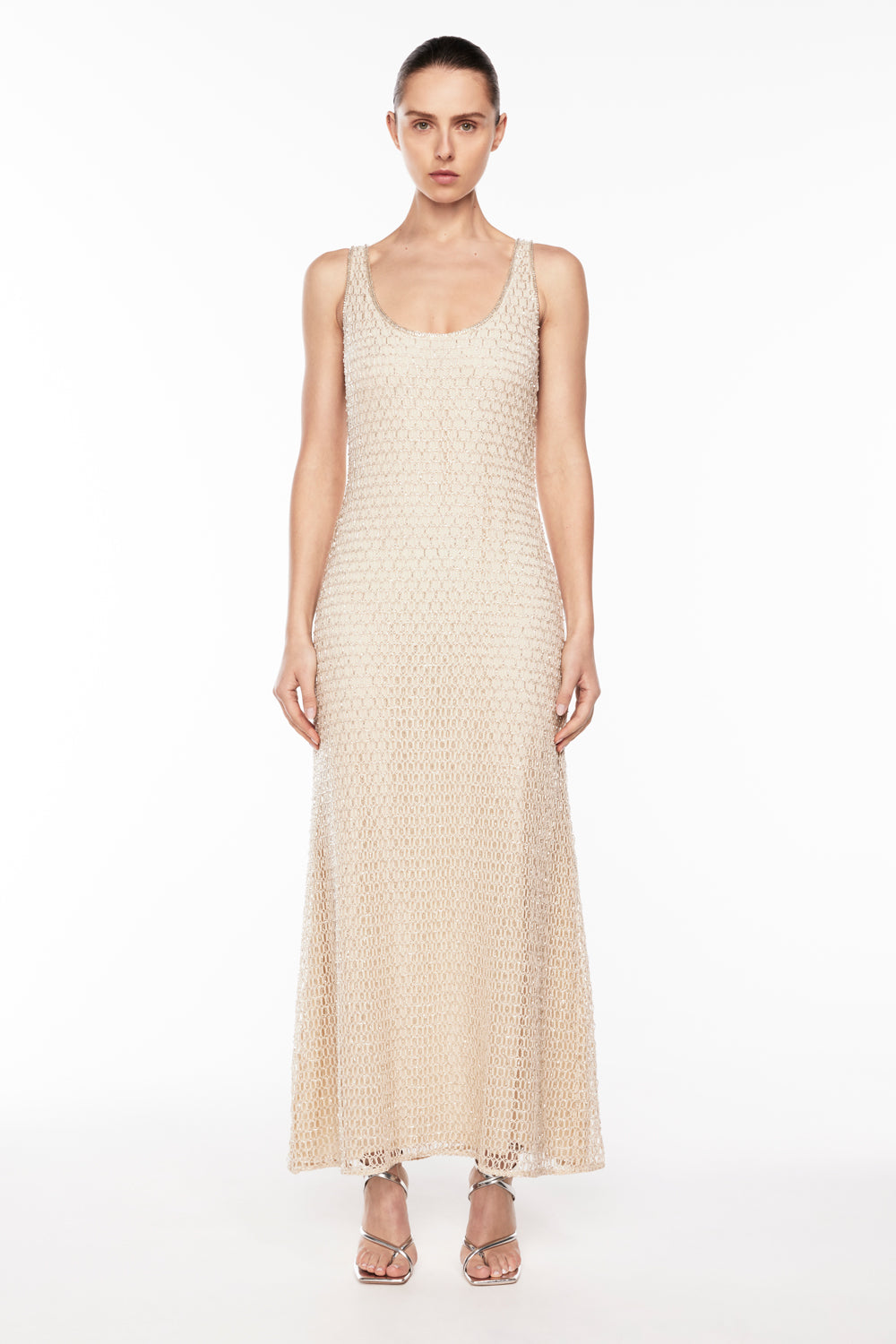 Long beaded maxi dress sale