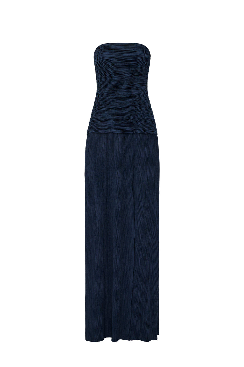Double Time Pleat Strapless Dress