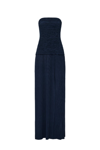 Double Time Pleat Strapless Dress