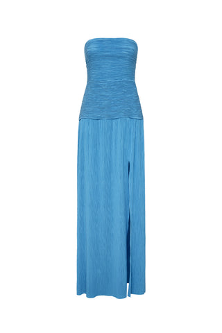 Double Time Pleat Strapless Dress