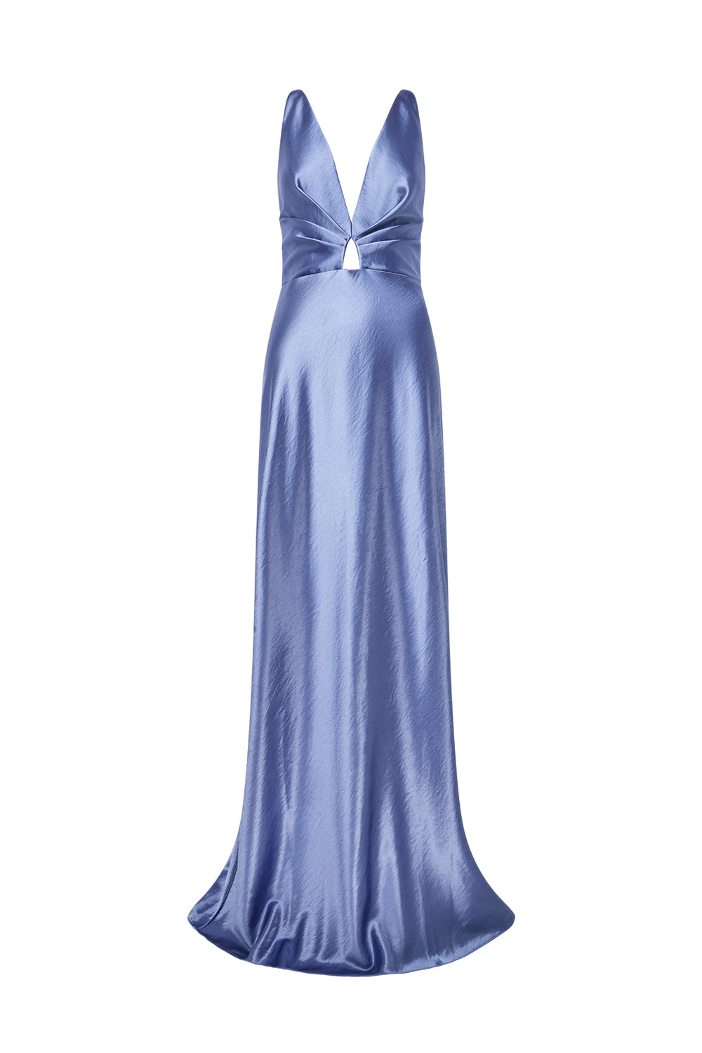 High Gloss Plunge Neck Slip Dress