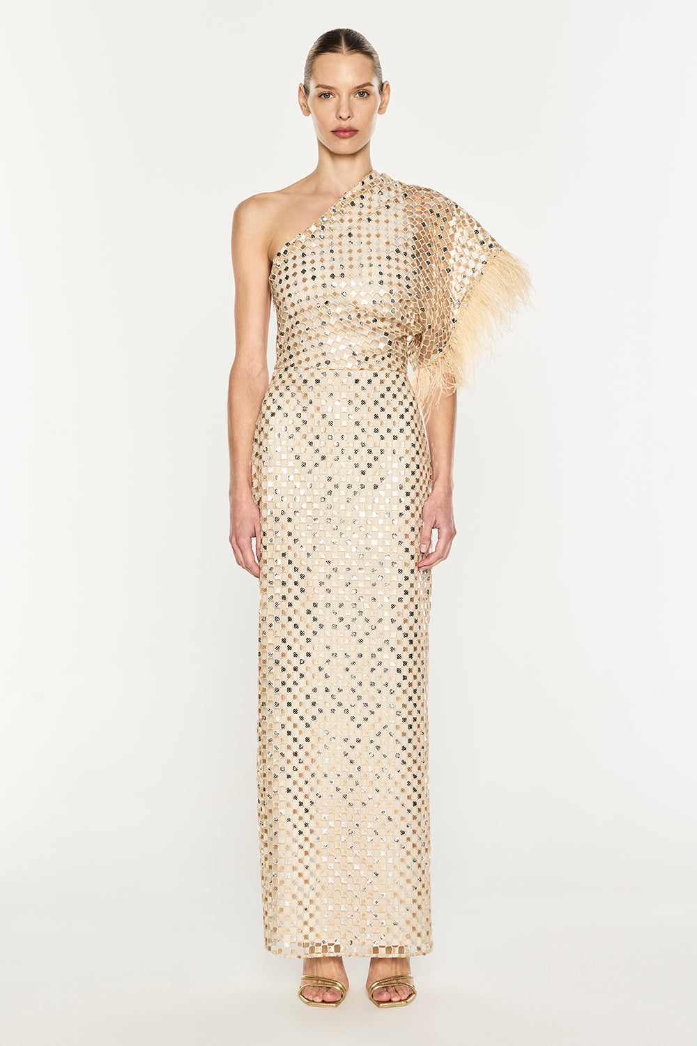 Checkerboard Sequin Gown