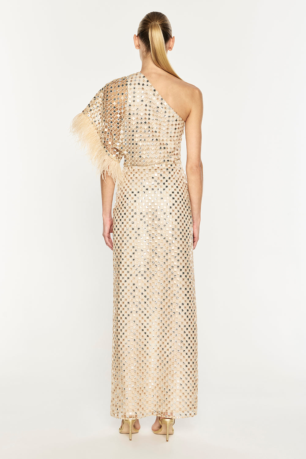 Checkerboard Sequin Gown
