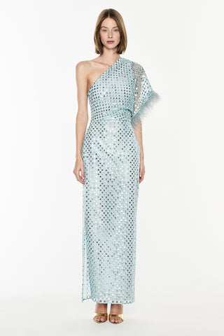 Checkerboard Sequin Gown