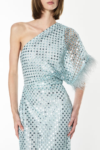 Checkerboard Sequin Gown