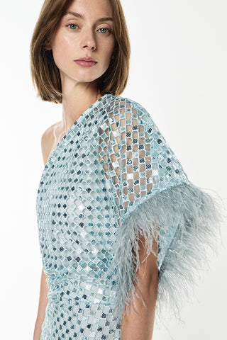 Checkerboard Sequin Gown