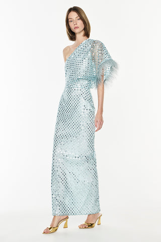Checkerboard Sequin Gown