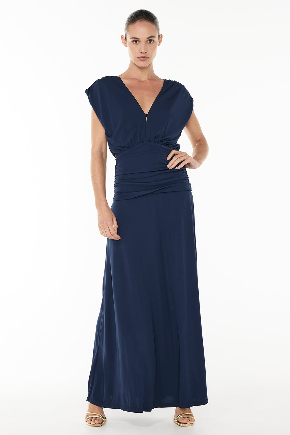 Marine Dream V Neck Dress