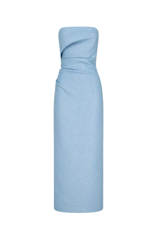 Azure Drift Strapless Dress